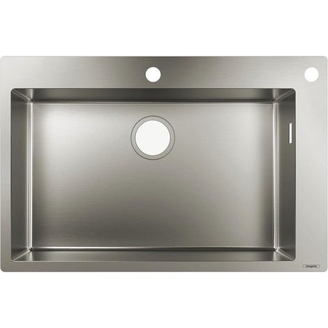 S712-F660 Évier encastré 660avec 2 trou s pour robinet acier inoxydable
