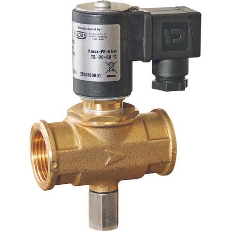 Electroválvula de gas de rearme manual normalmente cerrada 500 mbar 230vac