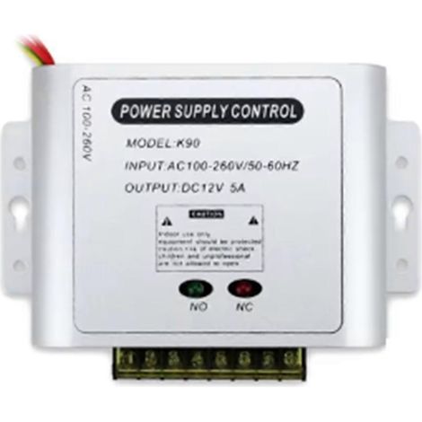 Mini contrôleur d'alimentation pour contrôle d'accès AC 100-260V, adaptateur secteur DC 12V 5A avec temporisation (1/5)
