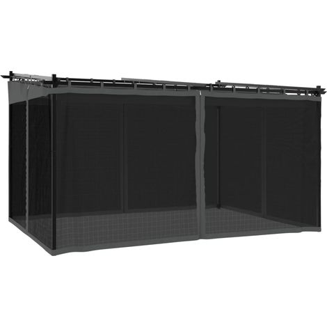 Gazebo con Pareti in Rete Antracite 4x3 m in Acciaio vidaXL (1/5)
