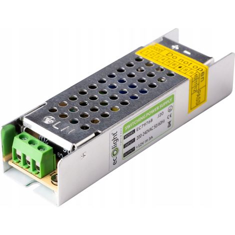 Fuente de alimentación modular LED delgada de 12 V IP20 y 36 W EcoLight