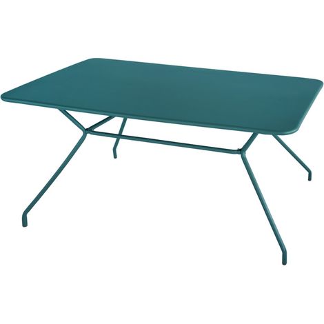 Tavolo da giardino 150x80 cm in metallo turchese - Cara (1/3)
