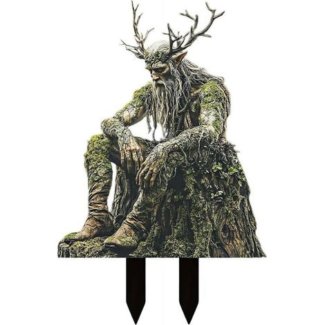 Gartentroll aus Acryl, wetterfeste grüne Statue, Außendekoration für Garten und Hof, Gartenstecker (1/5)