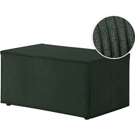 CLARISSE - Pouf en velours côtelé - Vert foncé (1/6)