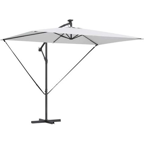 Parasol de plage, 294 x 200 x 270 cm, en polyester et aluminium. (1/4)