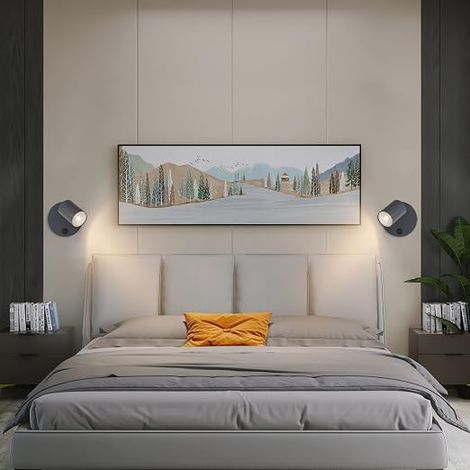 Applique Murale Interieur, GU10 Spot Mural, Lampe Murale Orientables Bouton, Spot de Plafond Aluminium, Chambre Salon Cuisine, Ampoule non Incluse, Anthracite (1/4)