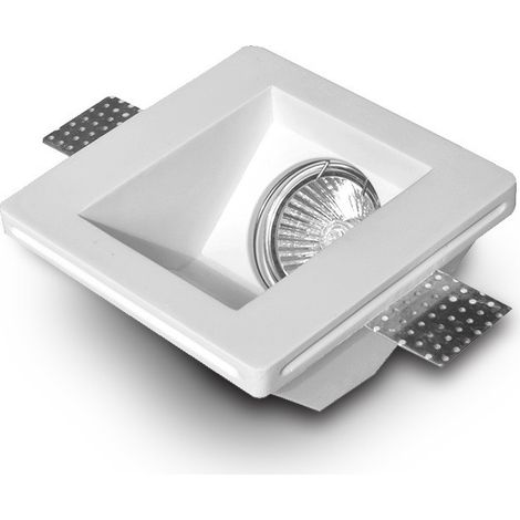 Aro Downlight Integración Escayola/Pladur Cuadrado Accent para Bombilla LED GU10 / GU5.3  Corte 123x123 mm UGR17 Blanco (1/4)