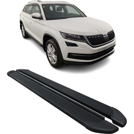Marchepieds Latéraux pédale pour Skoda Kodiaq 2017-2023 Aluminium Noir 2Pcs (1/5)