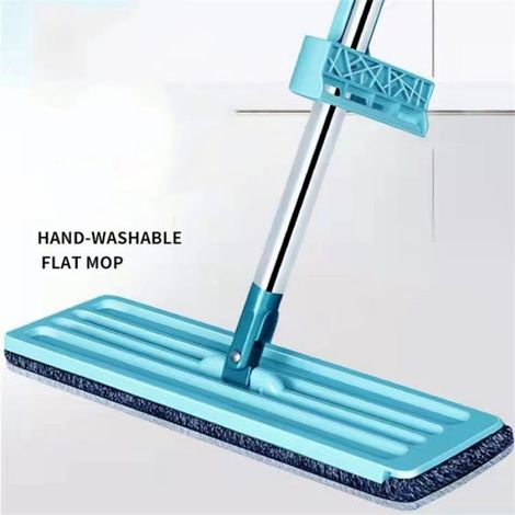 Balai plat rotatif – Nosheir – 35 cm bleu – nettoyage sans rinçage – pour carrelage et sols durs (1/4)