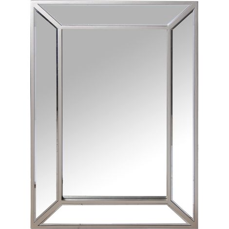Miroir Mural rectangulaire en Bois de Couleur Champagne 60 x 3 x 90 cm (1/3)