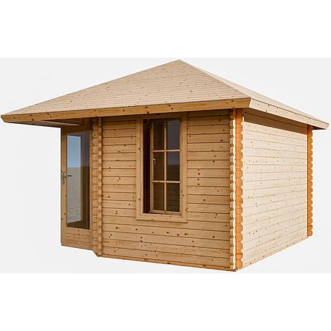 Studio de jardin d'angle en bois 16,73 m² - Epaisseur 40 mm - SEVEANA (1/4)