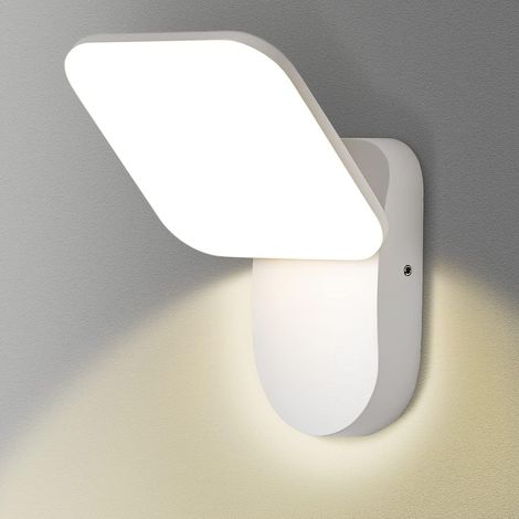 MINKUROW 12w Led Lámpara De Pared Interior Exterior Huat Downstairs Led Lámpara De Pared Moderna Impermeable Ip65 Apliques De Pared De Aluminio Para Sala De Estar Escalera Corredor Jardín (Blanco/Blan (1/5)