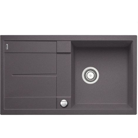 METRA 5 S – Évier de Cuisine Rectangulaire en Granit pour Meubles Bas de 50 cm de Large – Égouttoir Intégré – Gris – 518871 (1/5)