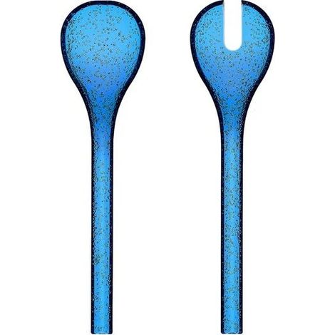 Couverts à salade bleu profond Memento Synth en métacrylate