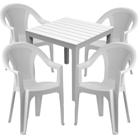Sitzgarnitur 5-teilig Weiß-MTBL028BI+4xMISC128BI (1/3)