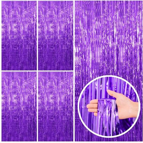 Rideaux à franges pour décoration de fête (lot de 5, violet) — Idéals pour décorer diverses fêtes à thème (1/4)