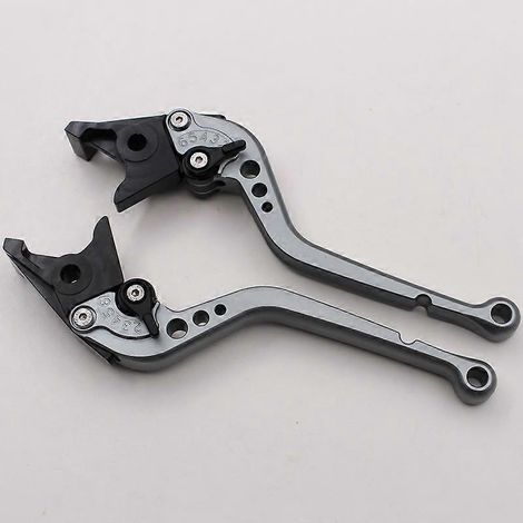 Convient pour la moto BMW C650GT : poignée de frein modifiée en alliage d'aluminium avec klaxon (tige longue grise). (1/5)