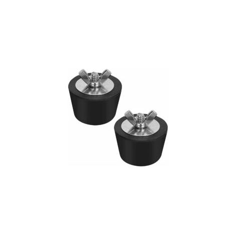 2 bouchons en caoutchouc pour piscine, bouchons d'hiver pour piscine de 38 mm, bouchons de piscine avec vis papillon en acier inoxydable pour raccords de tuyauterie de piscine (1/4)