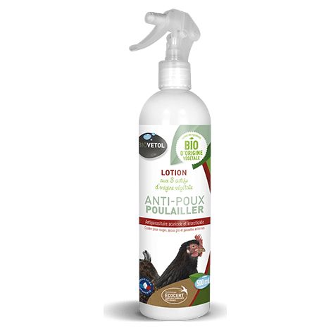 Lotion Anti Pou Biovetol Pour Poulailler 500ml