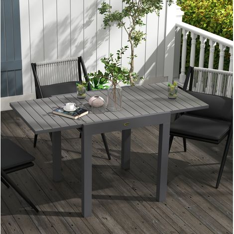 Mesa comedor extensible aluminio gris para 6 OKMYHOME (1/4)