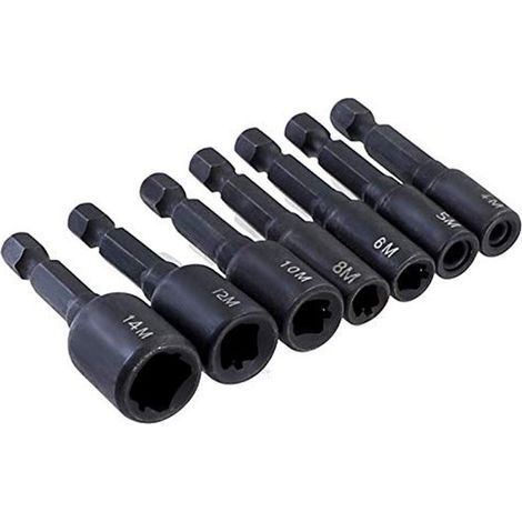 Gewindebohrer Set M4 M14 Gewindebohrer Stecknussadapter, Sechskantschaft, Vierkantantrieb, für elektrische Bohrmaschinen (1/4)