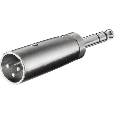 Adaptateur XLR, AUX Jack 6,35 mm Stéréo Fiche vers XLR Fiche, 1x fiche XLR (3 broches) 1x fiche jack 6,35 mm (4 broches, stéréo).