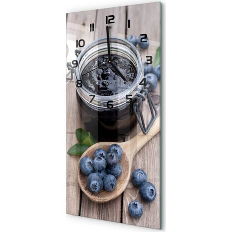 Horloge Murale Rectangulaire Verticale pour Salon Design Élégant Confiture de myrtilles 30x60 cm (1/5)