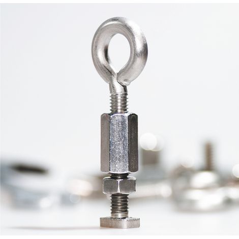 KGT Gewächshaus Zubehör Ring-Hakenkombination universal 10x10 cm Edelstahl silber