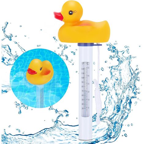 Thermomètre flottant pour piscine avec cordon, en forme de canard, pour mesurer la température de l'eau des piscines, spas, jacuzzis et aquariums-AquaForge (1/5)