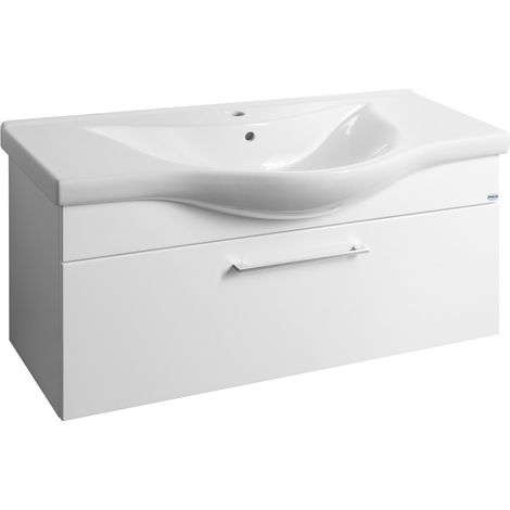 AKIRA Vanity Unité 96x42x34cm, blanc (1/5)