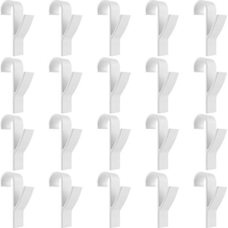 Ulisem20 Pack White Radiator Hooks, ABS Plastic Radiator Hooks, Heated Towel Rail Radiator Hooks, Round Radiator Hanging Hooks Holder for All Standard Radiators, Bathroom, Kitchen