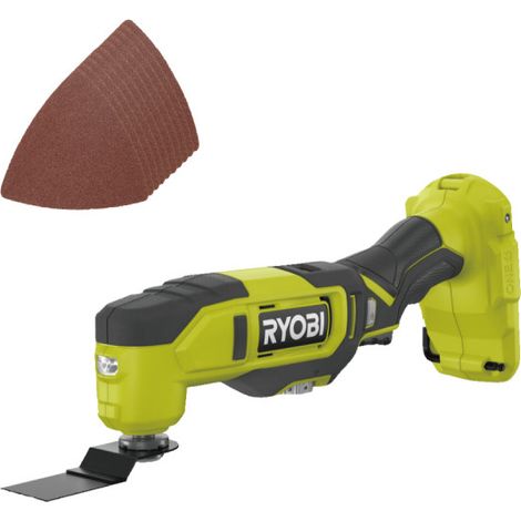 Pack RYOBI - Multitool RMT18-0 - 18V One+ - 11 accessoires - Sans batterie ni chargeur - Kit 10 triangles abrasifs RAK10MT (1/5)