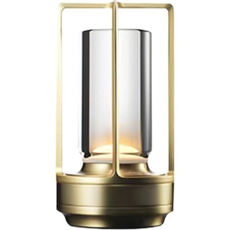 Tragbare, wiederaufladbare LED-Tischlampe – Aluminium/Acryl – 3 Farben und einstellbare Helligkeit – Für Innen- und Außenbereich