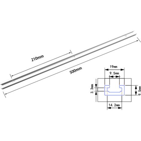 Poignée de poussée universelle monobloc avec support à rainure en T et vis en acier inoxydable à l'intérieur. (1/5)