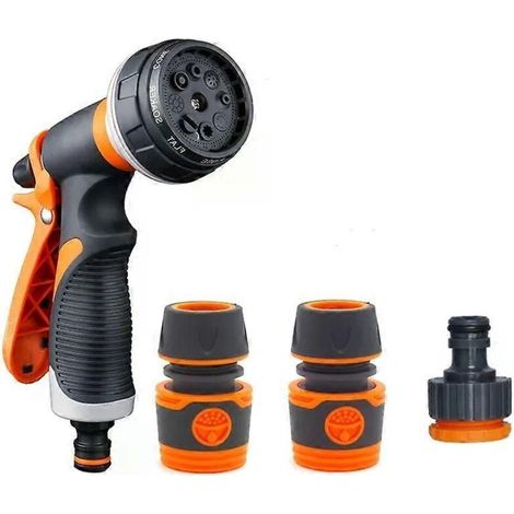 Watering Gun Garden 8 Modes High Pressure Sprayer Adjustable Irrigation Watering Nozzle compatible with Plant Lawn Yard Watering Sprinkler (1/5)
