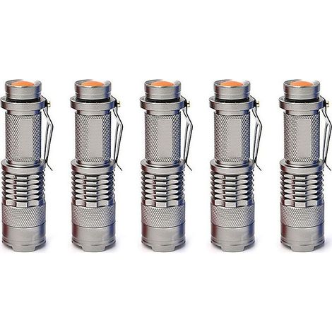 5 Mini lampe torche télescopique rechargeable, pour LED Rechargeable , argent (1/5)