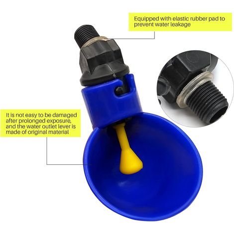 16 Pack Poulet Noir Bleu Tasse À Boire Bol En Plastique Abreuvoir Automatique Pour Poules Oiseaux Caille Volaille Abreuvoir (1/4)