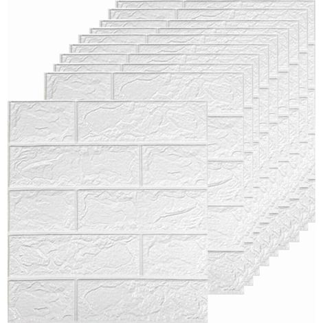 Panneaux Muraux Brique - 3D Auto-Adhésifs En Mousse - Isolation Thermique Et Phonique - Pour Salon Chambre Bureau - Lot De 10 (1/5)