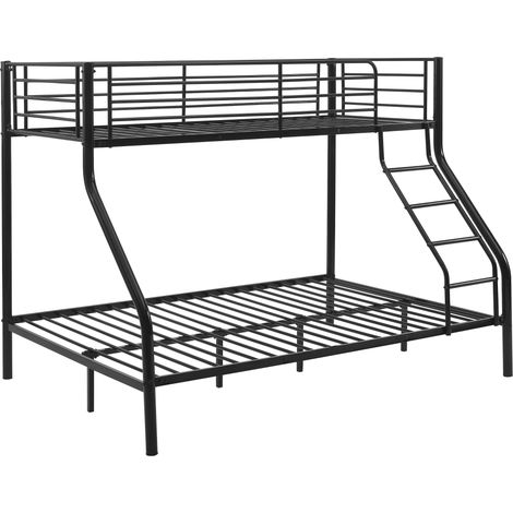 Litera con somier de láminas de metal negro para 3 personas 210x147,5x168cm 030001216