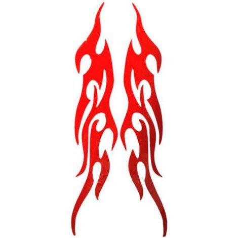 Pegatinas de llamas para motocicletas, pegatinas de llamas para hot rods, pegatinas de llamas tribales luminosas, pegatinas retrorreflectantes para motocicletas, cascos de bicicleta, bastones (rojos) (1/4)