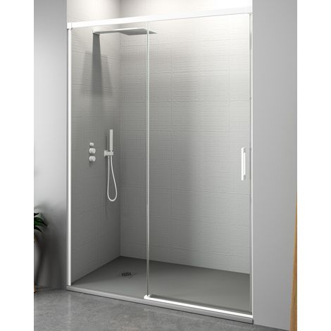 BATHME NIXON Mampara Frontal Ducha Fijo+Corredera Blanco - Medida: 114-119 cms - ref: YA11120200 (1/5)