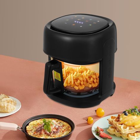 Friteuse à air chaud 3,3 l 1350 W Friteuse à air chaud intelligente Friteuse à air chaud sans huile avec minuterie, contrôle de la température 80-190 ℃, écran tactile et fenêtre de visualisation (1/5)