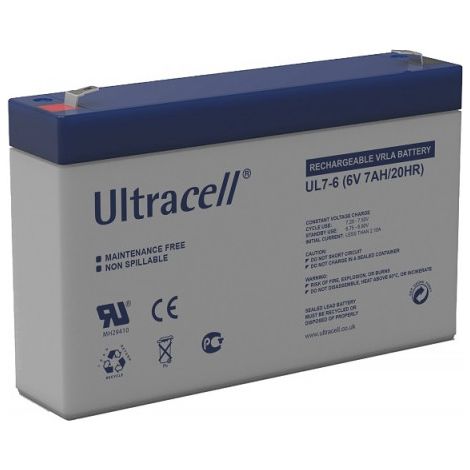 Batterie plomb étanche UL7-6 Ultracell 6v 7ah (1/2)