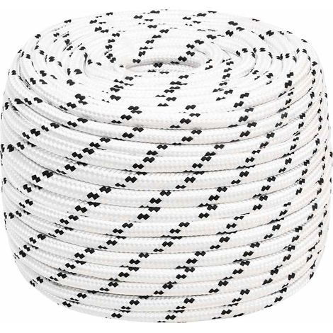 vidaXL Cuerda para barco trenzada poliéster blanco 14 mmx25 m (1/5)