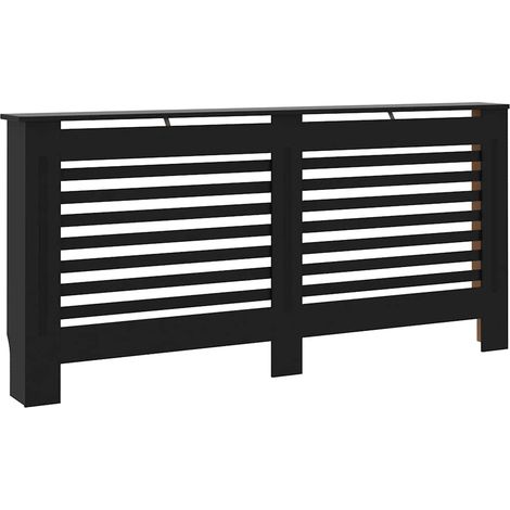 Cache-radiateur noir 172x19x81,5 cm MDF