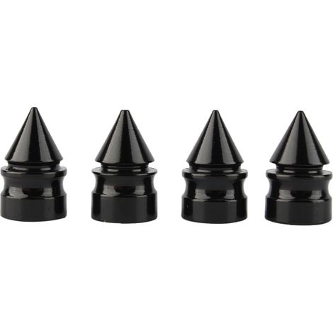 4 Pièces Capuchons de Valve de Pneu Noir Aluminium Alliage Kit de Remplacement pour Voiture Moto (1/5)