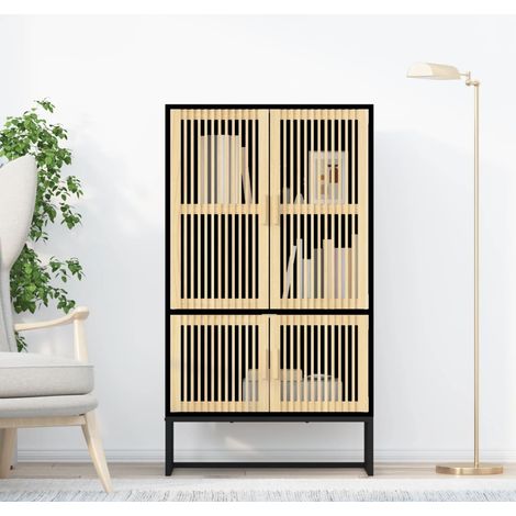 Highboard Schwarz 70x35x125 cm Holzwerkstoff