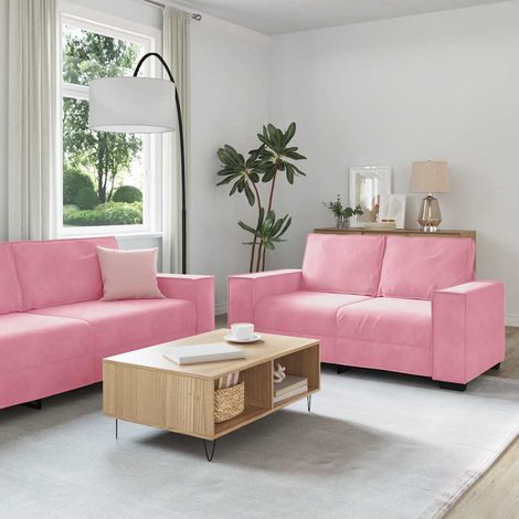Ensemble de canapés 3 pcs avec coussins Rose Velours (1/5)
