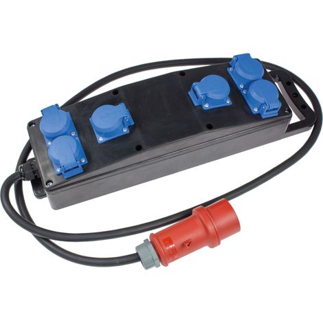 S2 Vollgummi-Steckdosenleiste 400V/16A/max. 11kW IP44