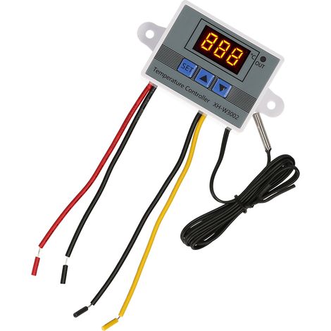 Elektronischer Temperaturregler, -50  110 ℃ 24V 240W Thermostatmodul mit Anzeigeschalter und Sonde für Aquarien (XH-3002 110-220V 1500W).